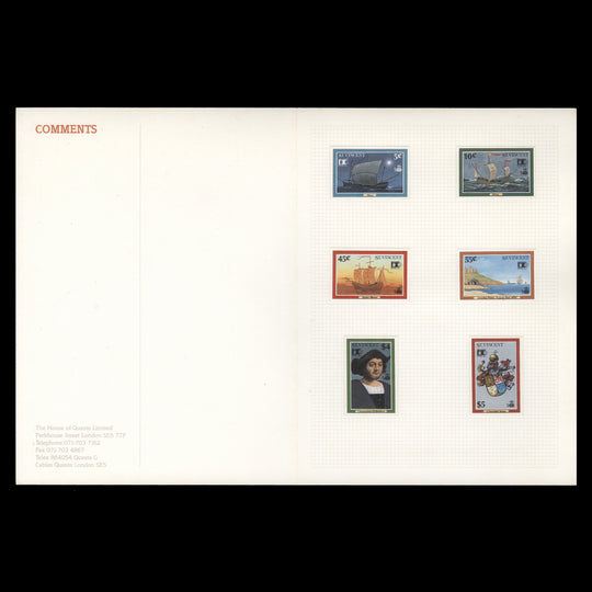 Saint Vincent 1992 Discovery of America by Columbus imperf proofs in presentation folders
