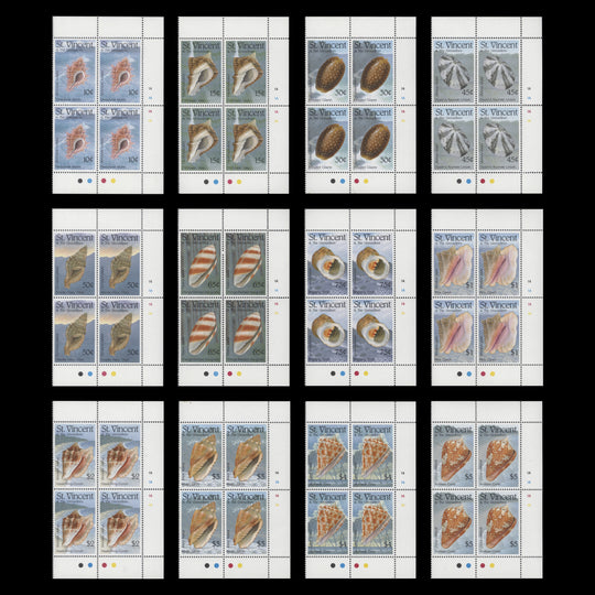 Saint Vincent 1993 (MNH) Shells plate blocks