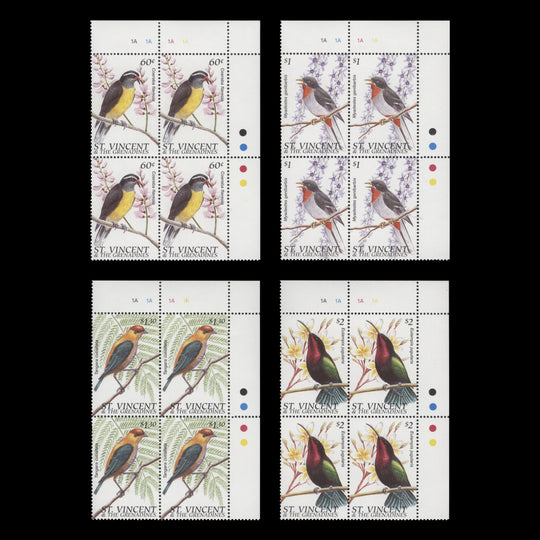 Saint Vincent 1996 (MNH) Birds plate blocks