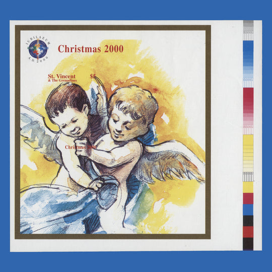 Saint Vincent 2000 Christmas imperf proof miniature sheet