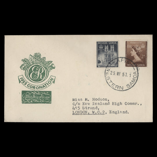 Samoa 1953 Coronation first day cover, APIA