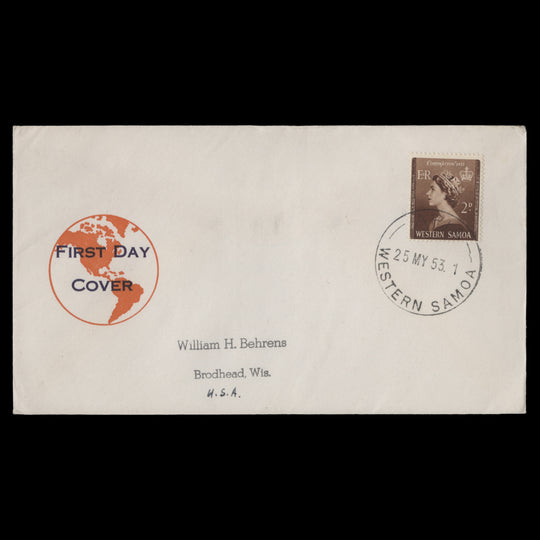 Samoa 1953 Coronation first day cover, APIA