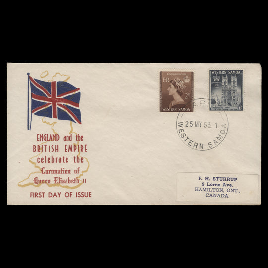 Samoa 1953 Coronation first day cover, APIA