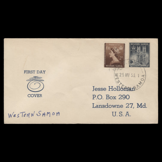 Samoa 1953 Coronation first day cover, APIA