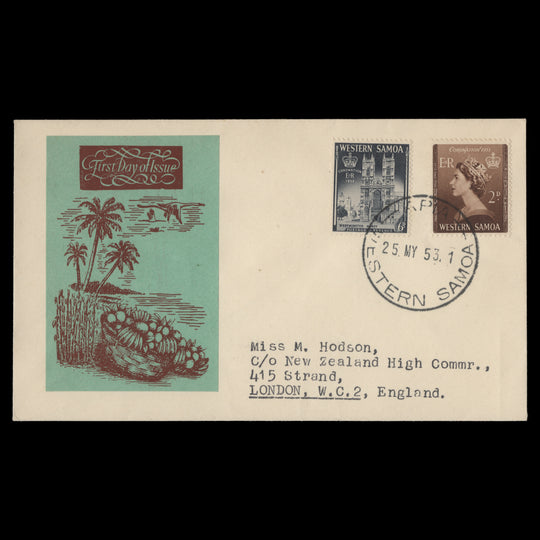 Samoa 1953 Coronation first day cover, APIA