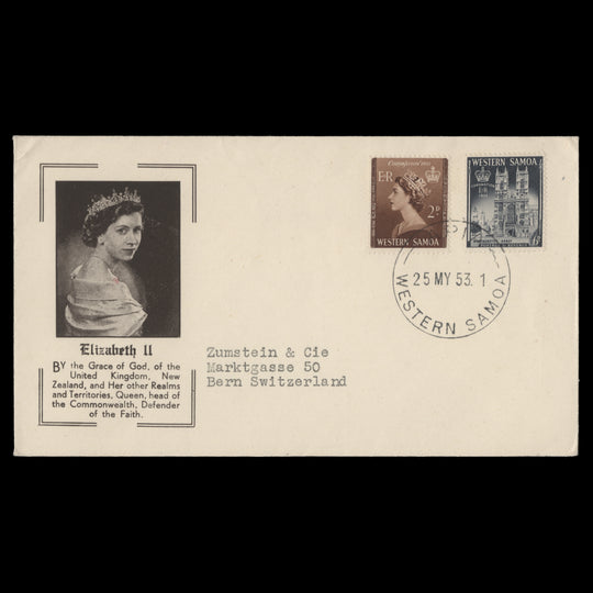 Samoa 1953 Coronation first day cover, APIA