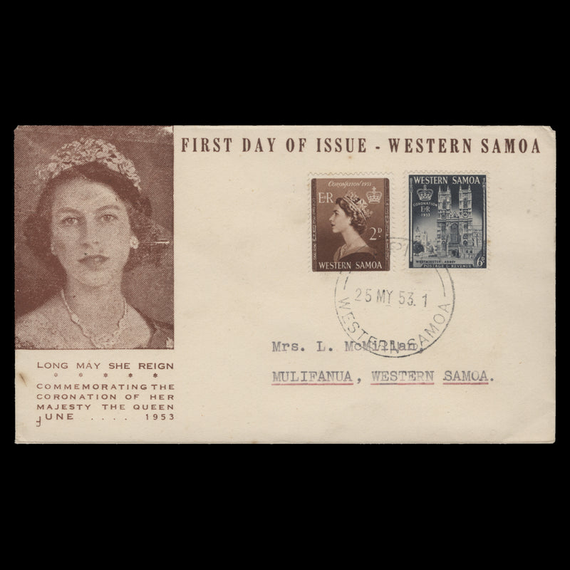 Samoa 1953 Coronation first day cover, APIA