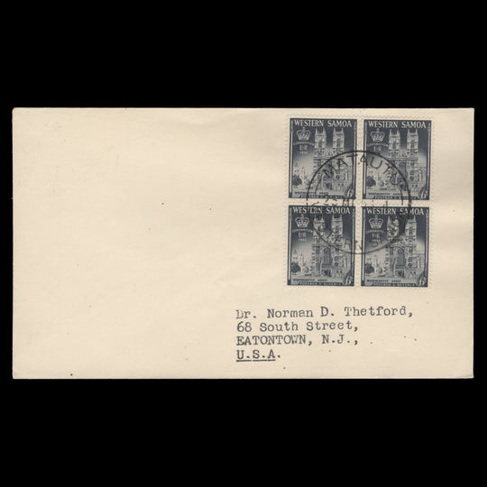 Samoa 1953 Coronation first day cover, MATAUTU