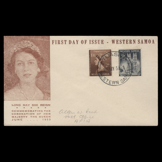 Samoa 1953 Coronation first day cover, TUASIVI