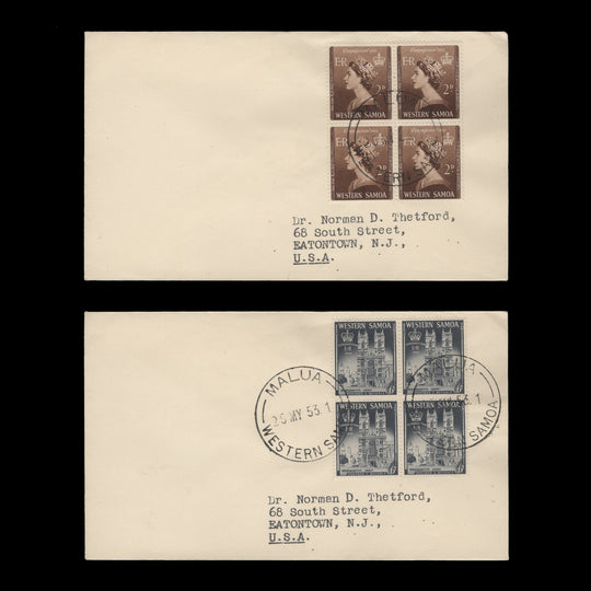 Samoa 1953 Coronation first day covers, MALUA