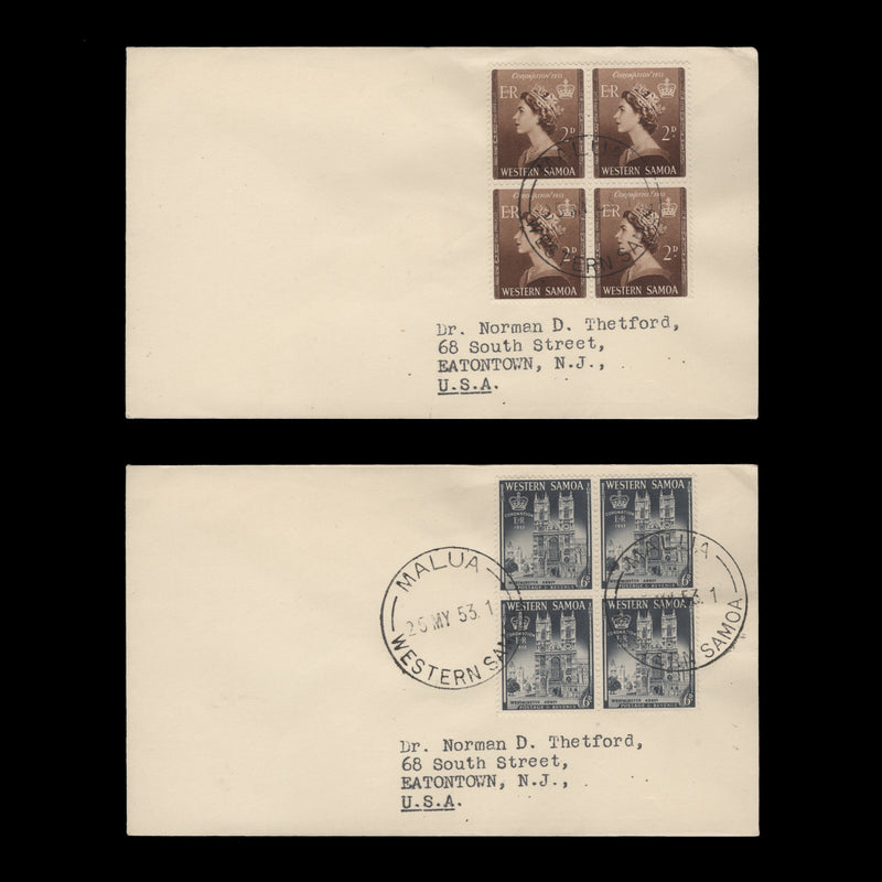 Samoa 1953 Coronation first day covers, MALUA