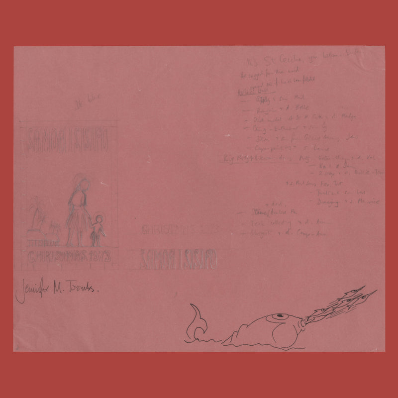 Samoa 1973 Christmas miniature sheet pen and pencil essay by Jennifer Toombs