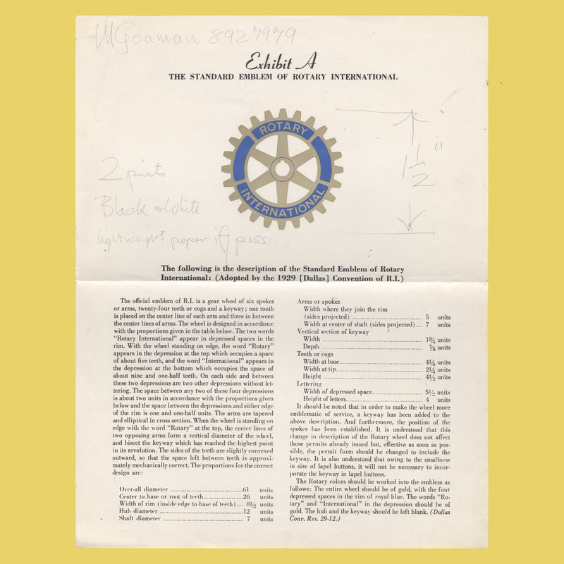 Samoa 1980 Rotary International Anniversary logo artwork and proofs