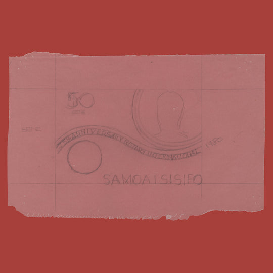 Samoa 1980 Rotary International Anniversary original pencil draft