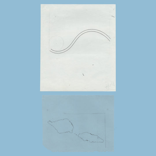 Samoa 1980 Rotary International Anniversary original pencil drafts