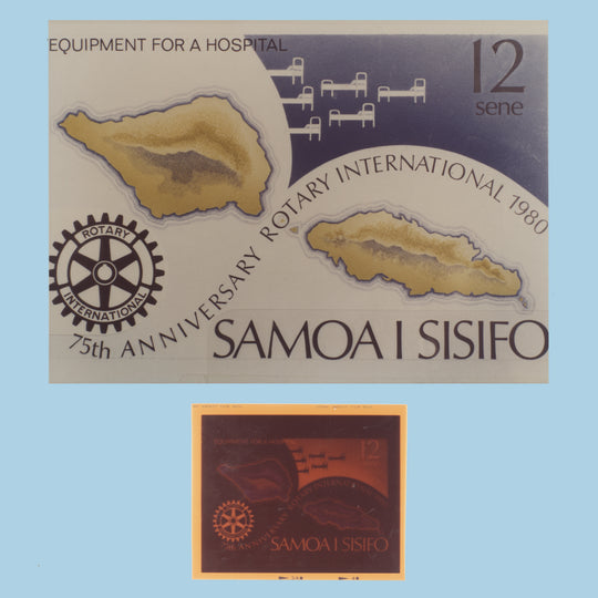Samoa 1980 Rotary International Anniversary photographic proof and negative