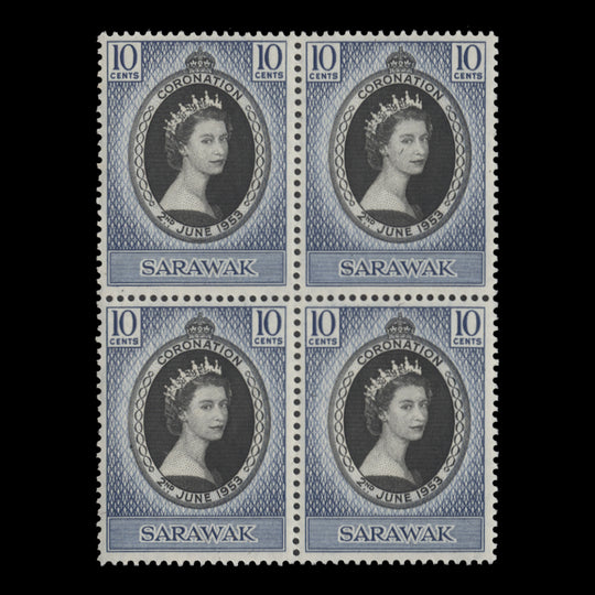 Sarawak 1953 (MNH) 10c Coronation block