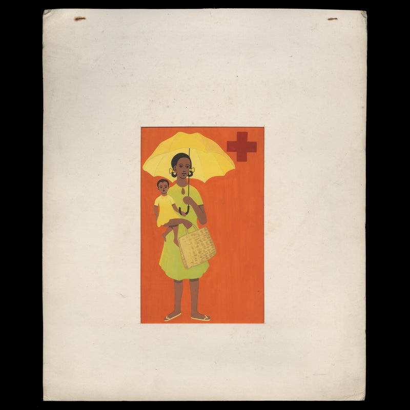Seychelles 1970 Red Cross Centenary watercolour essay and overlay