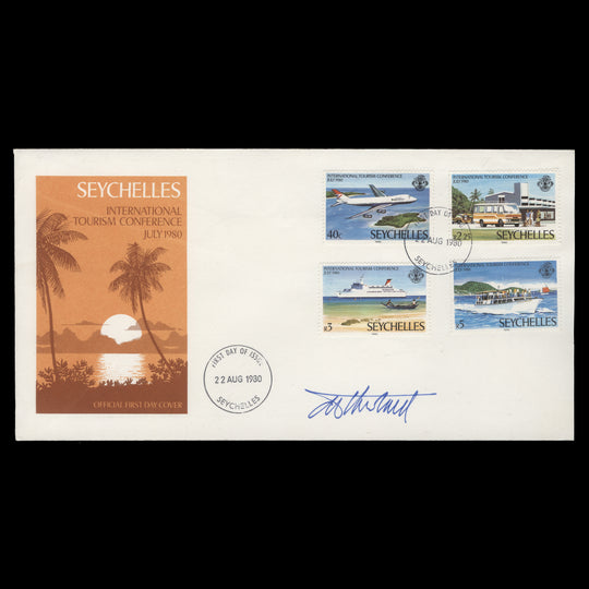 Seychelles 1980 Tourism Conference first day cover signed by designer