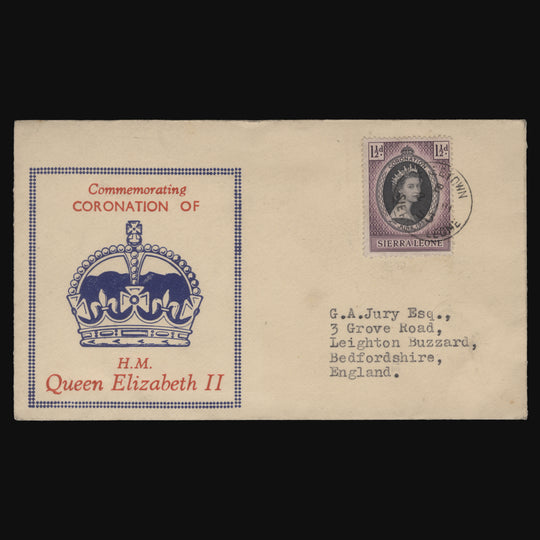 Sierra Leone 1953 Coronation first day cover, FREETOWN