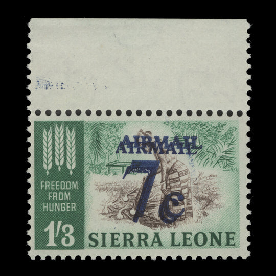 Sierra Leone 1964 (Variety) 7c/1s3d Freedom From Hunger with double surcharge