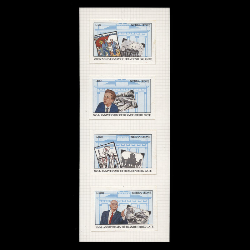 Sierra Leone 1991 Brandenburg Gate Anniversary unadopted proofs