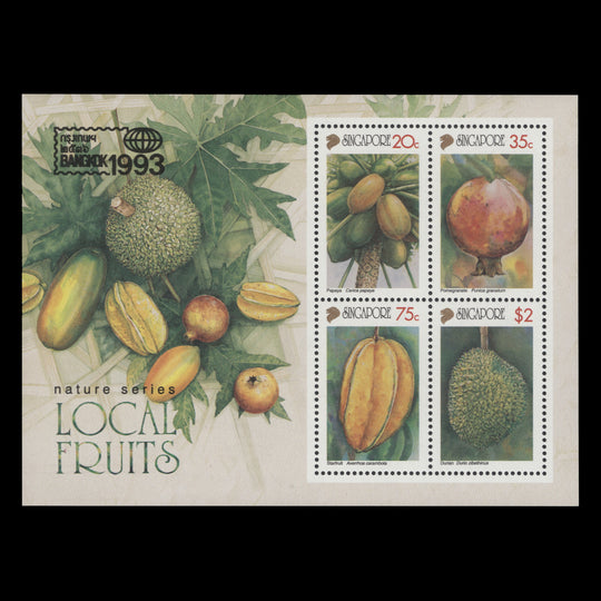 Singapore 1993 (MNH) Local Fruits miniature sheet
