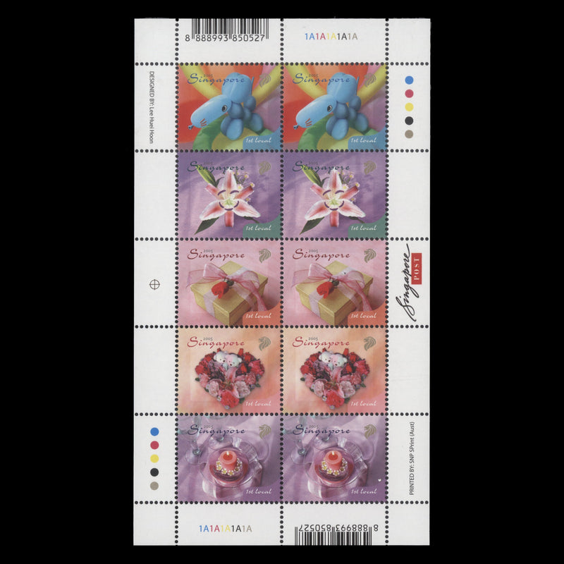 Singapore 2005 (MNH) Greetings sheetlet