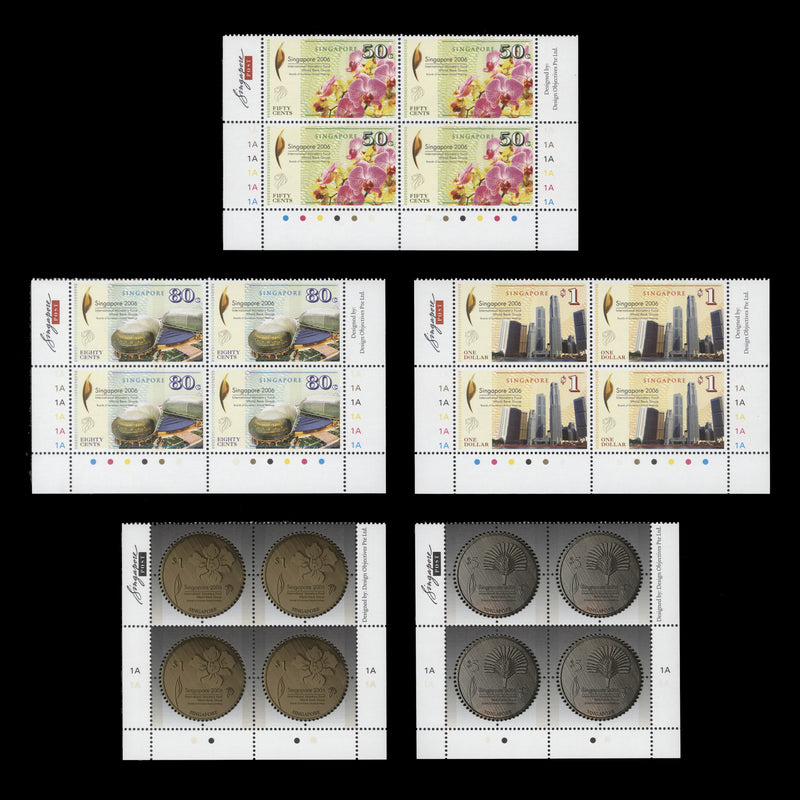 Singapore 2006 (MNH) IMF & WBG Annual Meetings plate blocks
