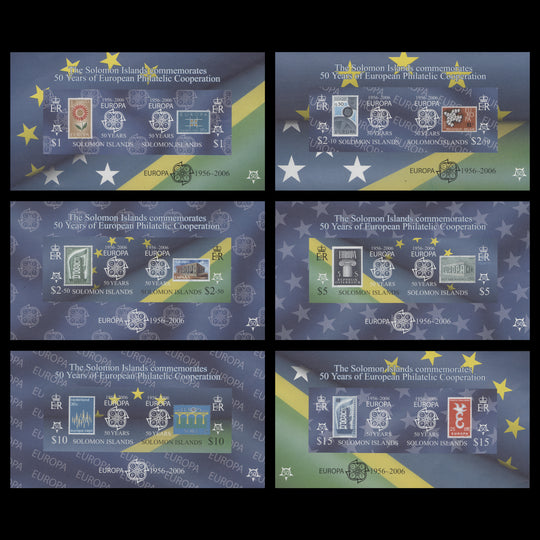 Solomon Islands 2005 CEPT Anniversary imperforate proof miniature sheets