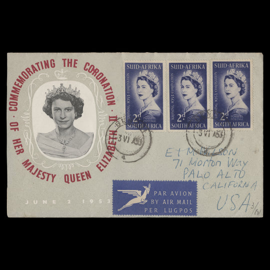 South Africa 1953 Coronation first day cover, BENONI
