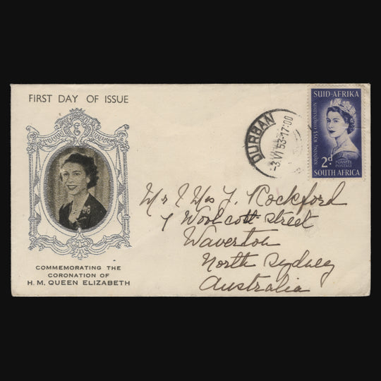 South Africa 1953 Coronation first day cover, DURBAN