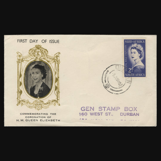 South Africa 1953 Coronation first day cover, DURBAN