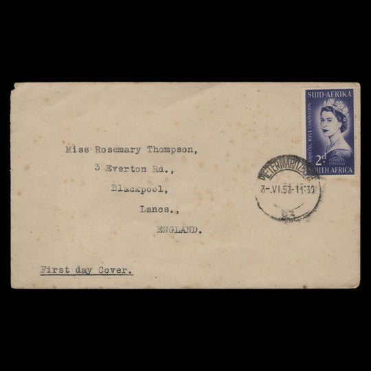 South Africa 1953 Coronation first day cover, PIETERMARITZBURG