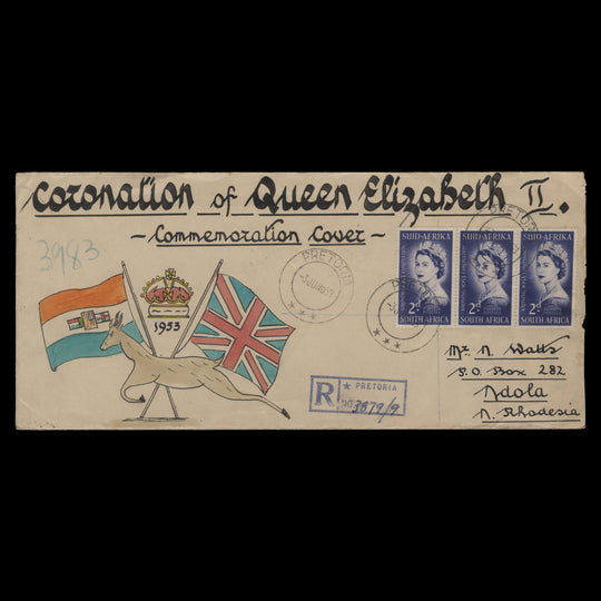 South Africa 1953 Coronation first day cover, PRETORIA