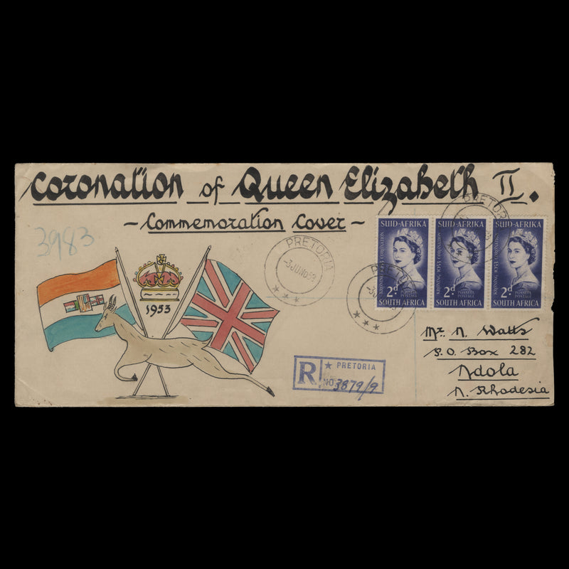 South Africa 1953 Coronation first day cover, PRETORIA