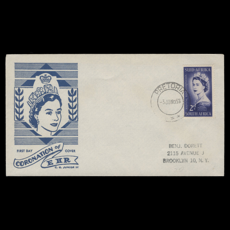 South Africa 1953 Coronation first day cover, PRETORIA