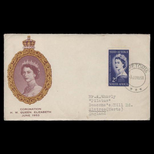 South Africa 1953 Coronation first day cover, PRETORIA