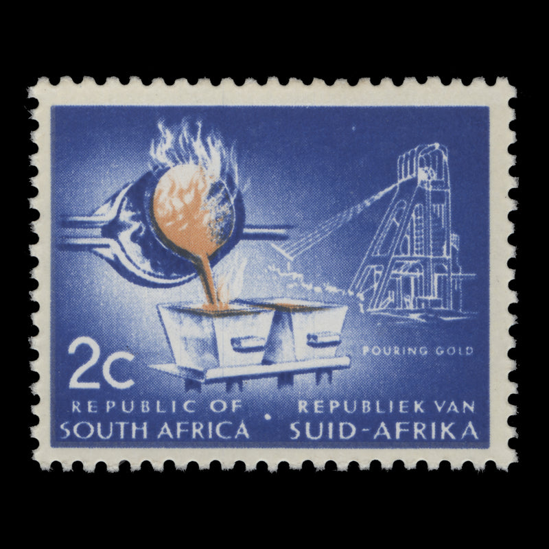 South Africa 1970 (Variety) 2c Pouring Gold missing orange, phosphor frame