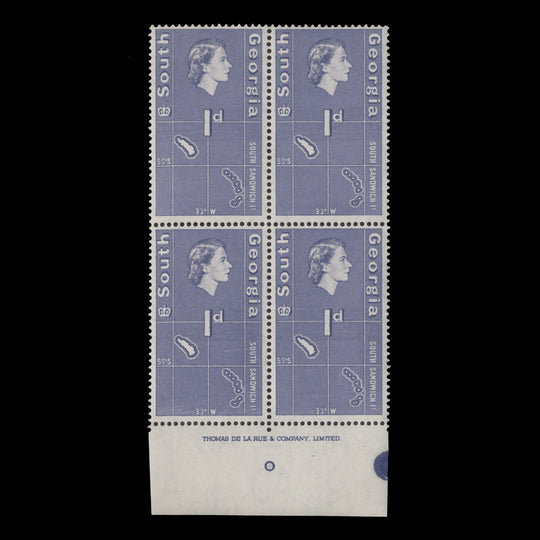 South Georgia 1963 (MLH) 1d South Sandwich Islands imprint block