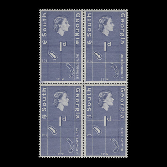 South Georgia 1963 (MNH) 1d South Sandwich Islands block