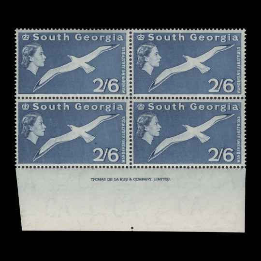 South Georgia 1963 (MNH) 2s6d Wandering Albatross imprint block