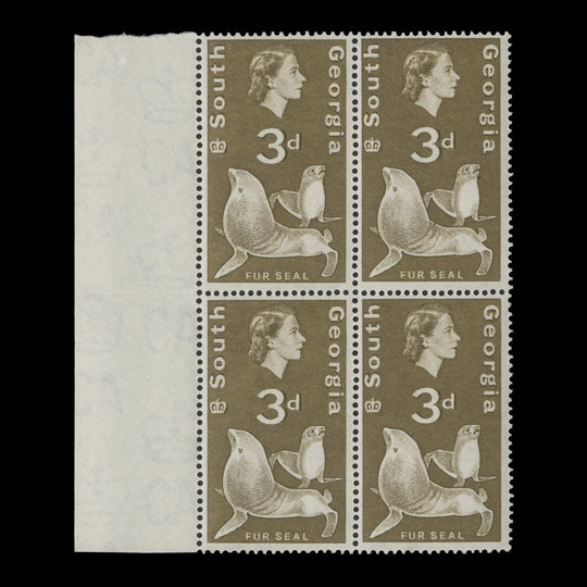 South Georgia 1963 (MNH) 3d Fur Seal block