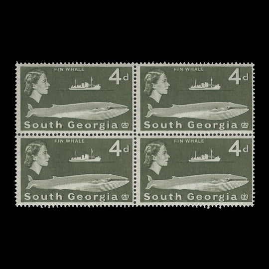 South Georgia 1963 (MNH) 4d Fin Whale block