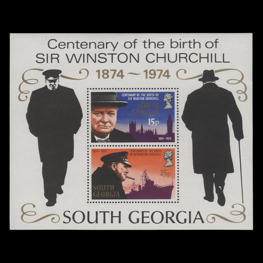 South Georgia 1974 (MNH) Churchill Birth Centenary miniature sheet