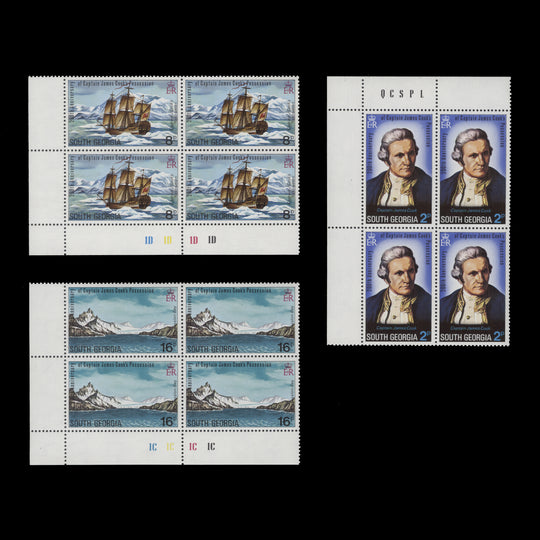 South Georgia 1975 (MNH) James Cook's Possession Bicentenary positional blocks