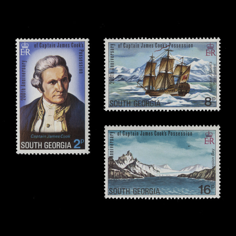 South Georgia 1975 (MNH) James Cook's Possession Bicentenary set