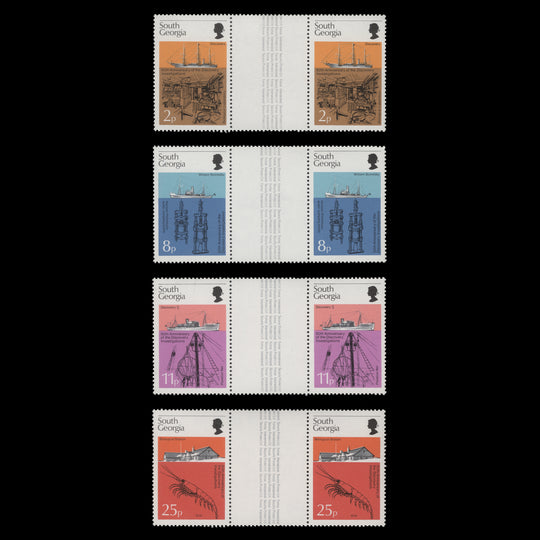 South Georgia 1976 (MNH) Discovery Investigations Anniversary gutter pairs