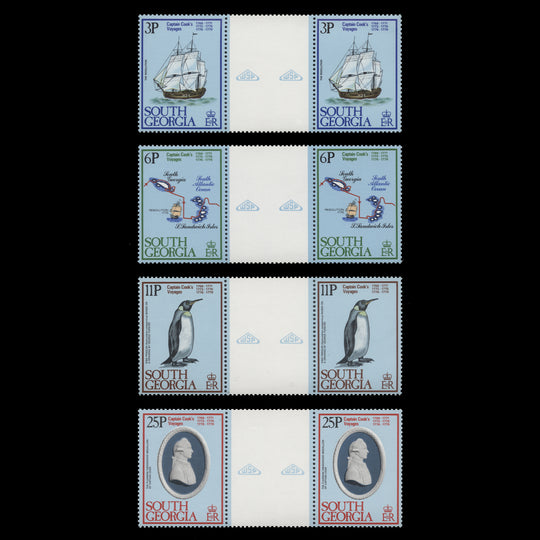 South Georgia 1979 (MNH) Captain Cook's Voyages gutter pairs