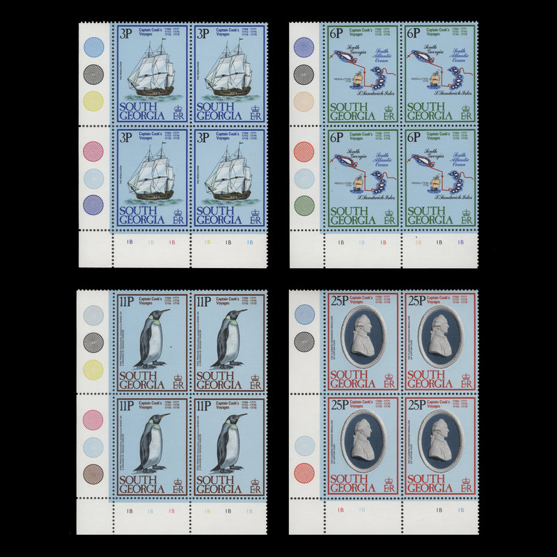 South Georgia 1979 (MNH) Captain Cook's Voyages plate 1B blocks
